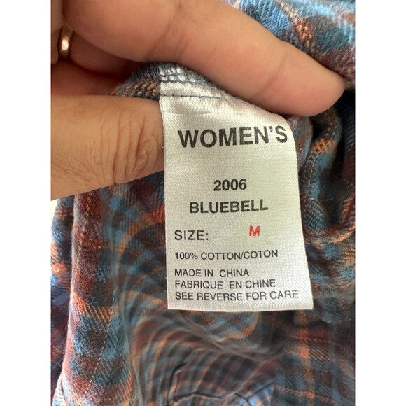 Woolrich Women's 100% Cotton Bluebell Flannel Plaid Button Down Collar Shirt M - Picture 6 of 7